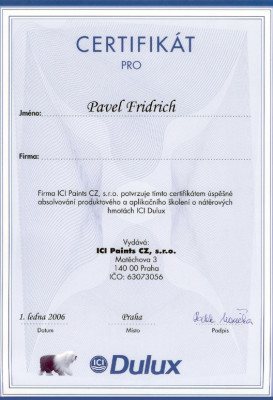 certifikat_dulux_fridrich